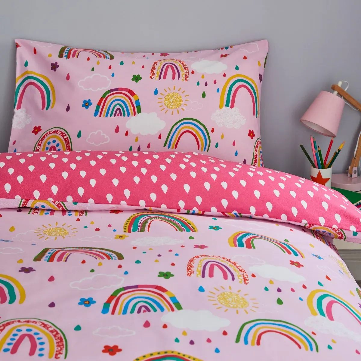 Double Duvet Set - Rainbow, Cotton