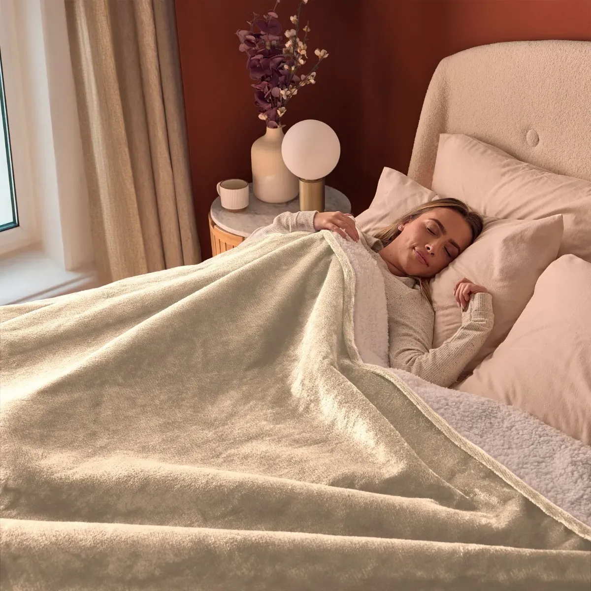 Heat Genie Giant Blanket - Berry, Fleece Sherpa product