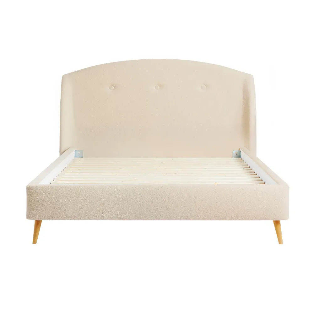 King Bed Frame with Slanted Legs - Blue