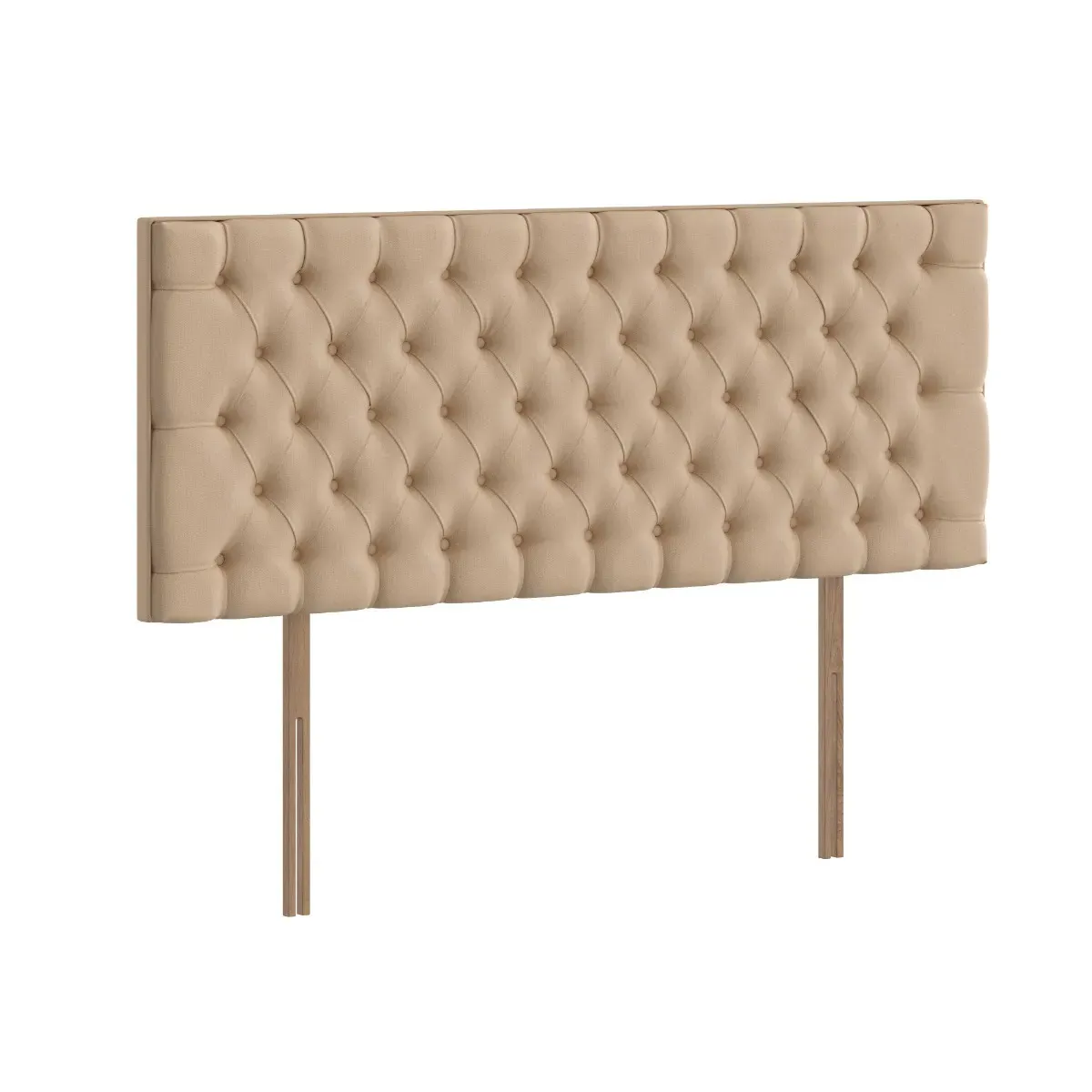 King Headboard Buttoned - Grey, Velvet