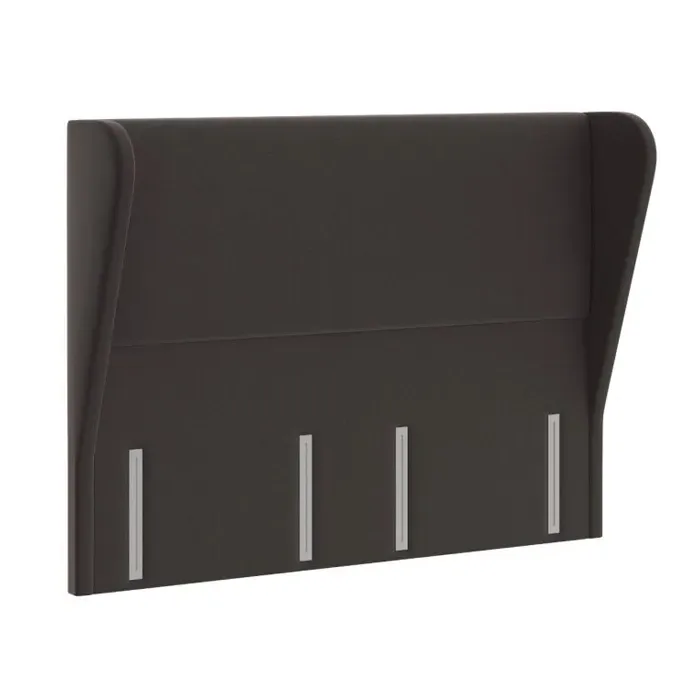 King Size Headboard Winged Design - Midnight, Velvet
