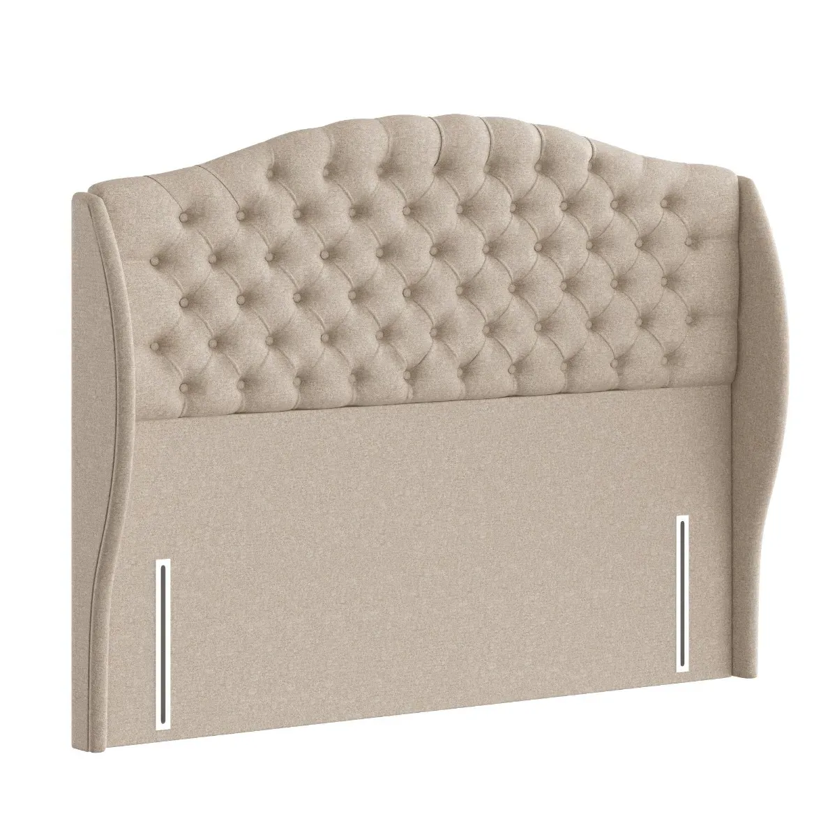 King Size Winged Headboard - Mink, Velvet