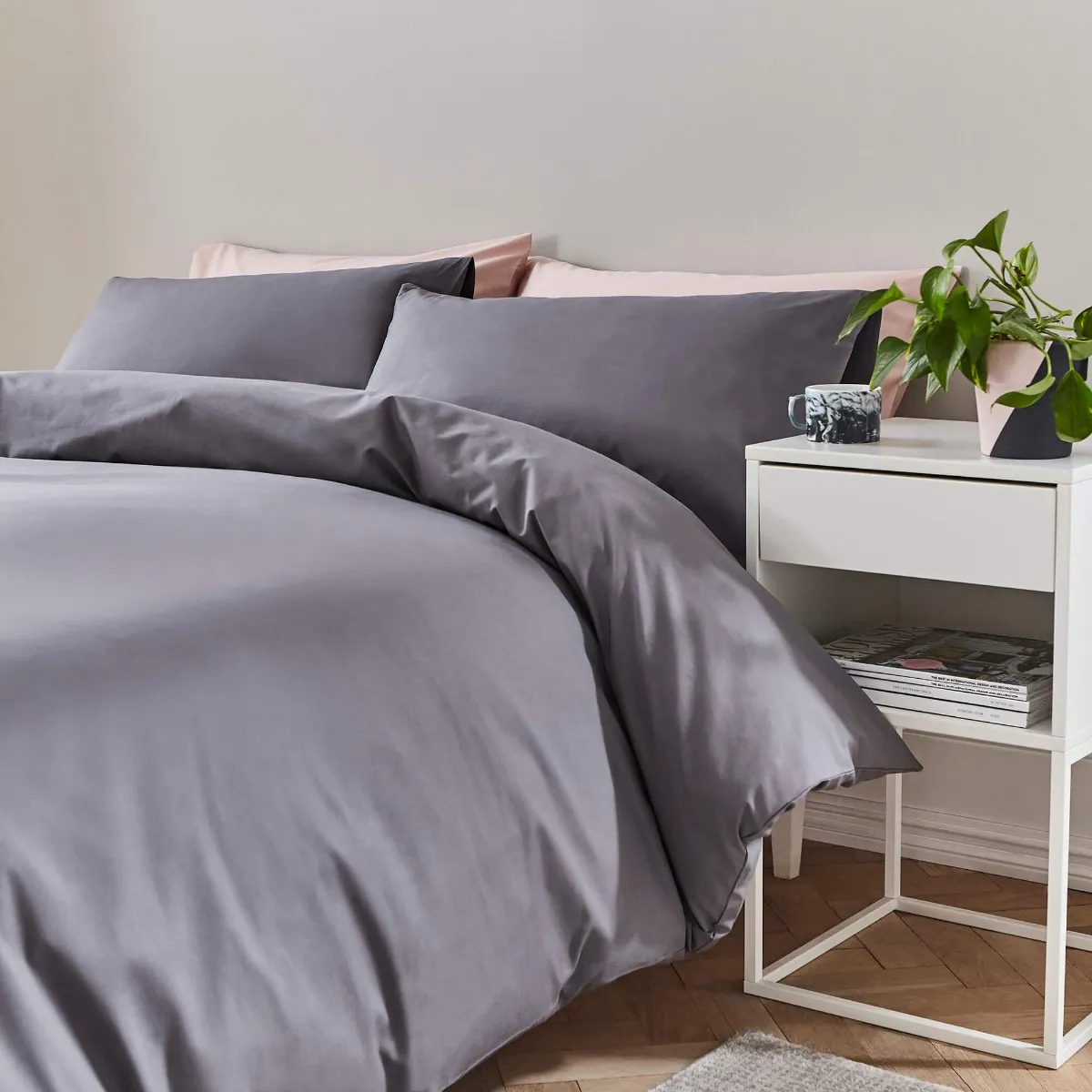 Pure Cotton Single Duvet Set - Silver, Cotton product