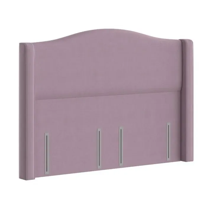 Super King Headboard Winged Design - Mink, Velour