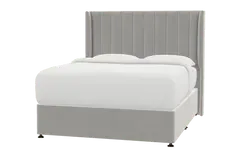 Putney Double Bed Frame - Silver Grey, Dark Wood by Simba