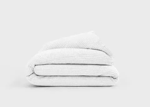 Waffle Cotton Double Duvet Cover - Sage Green by Simba, image 2