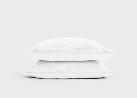 Waffle Cotton Pillowcase Pair - Sage Green by Simba, alternate view