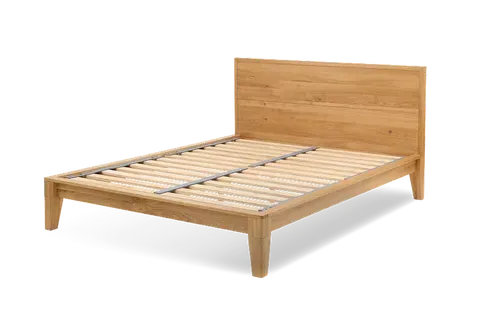 Yasumi Double Bed Frame with Headboard - Walnut, Solid Oak by Simba, image 2