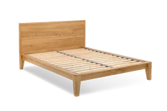Yasumi Double Bed Frame with Headboard - Walnut, Solid Oak by Simba