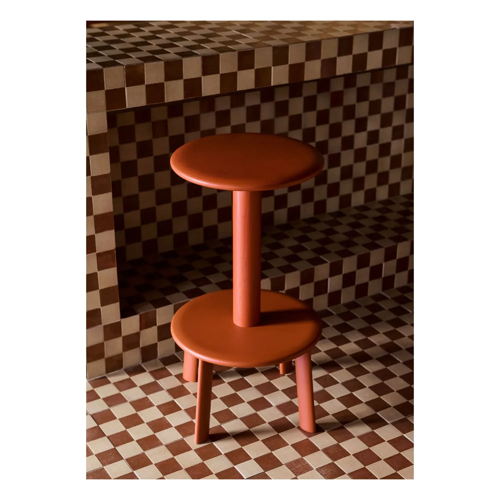 Anderssen & Voll AV40 Counter Stool with Swivel - Red, Solid Oak alternate view