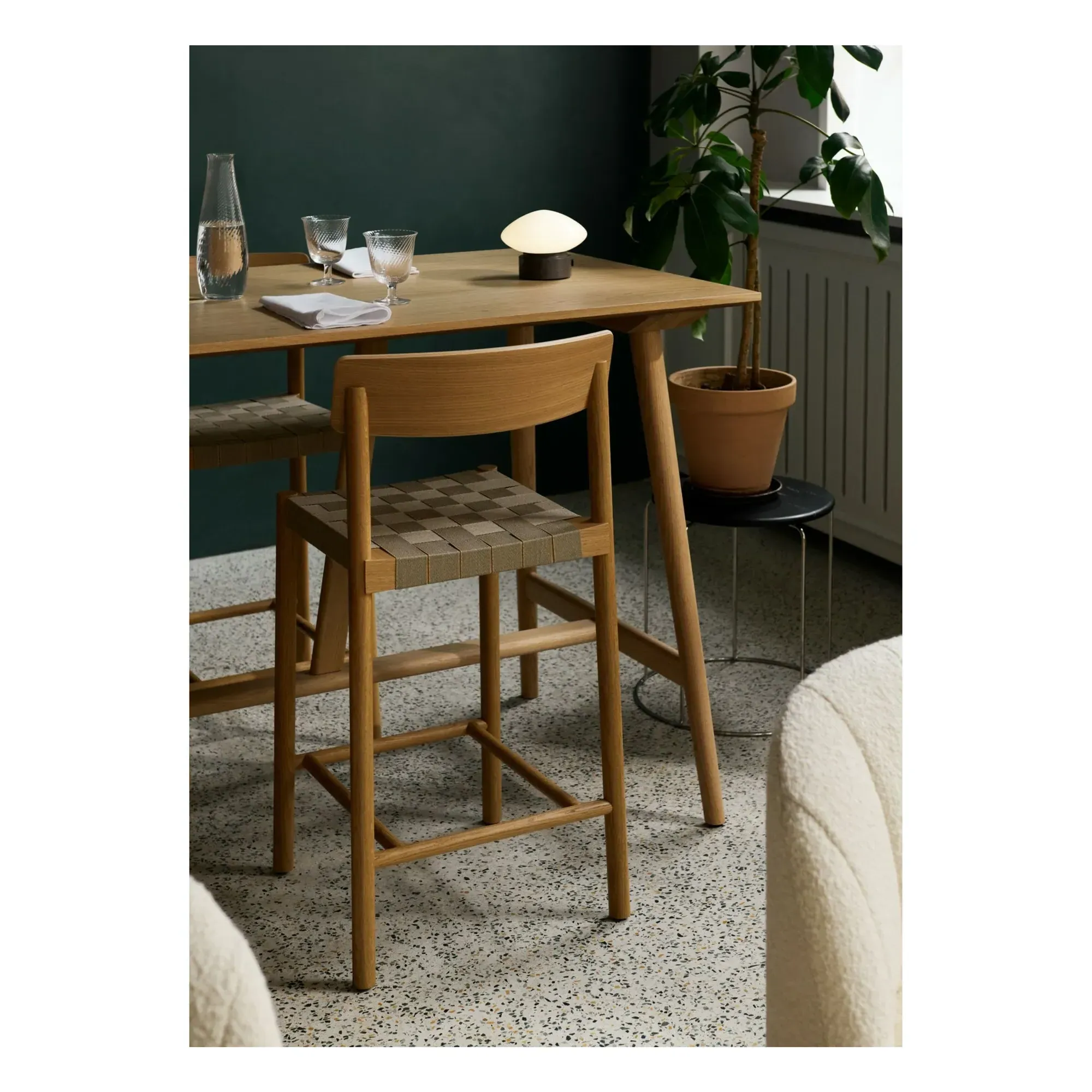 Betty TK12 Bar Stool - Oak, Webbing alternate view