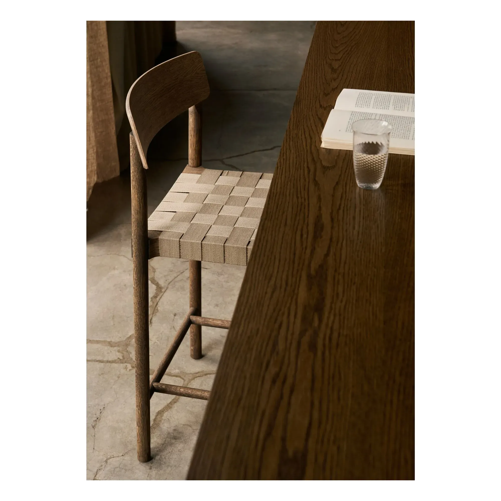 Betty TK12 Bar Stool with Webbing - Smoked Oiled Oak alternate view