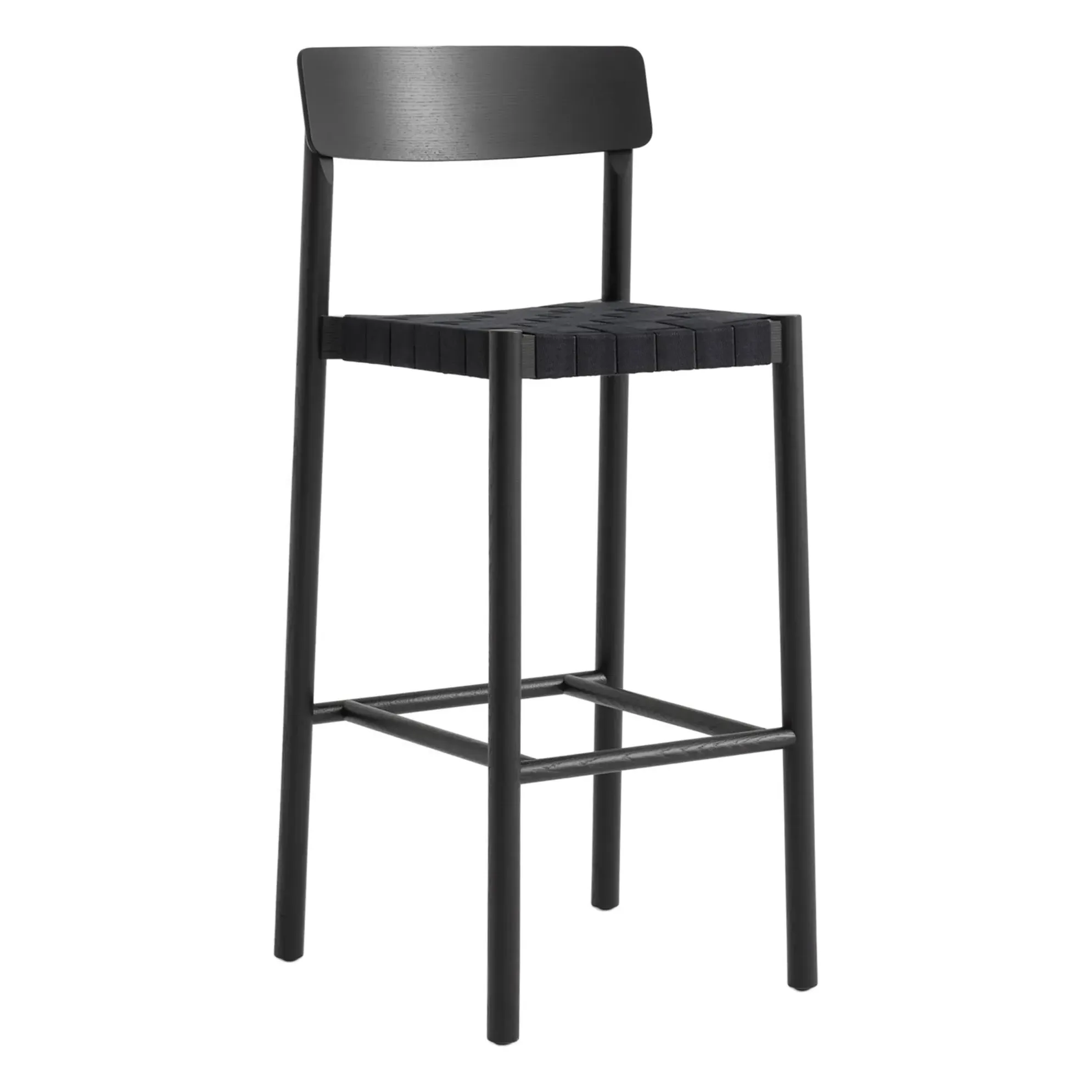 Betty TK15 Bar Stool with Black Straps - Black, Ash product