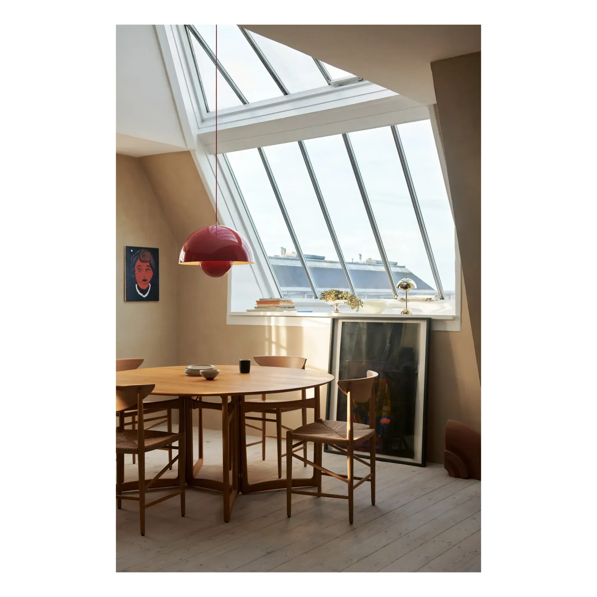 Flowerpot VP2 Pendant Light by Verner Panton - Vermillion, Aluminium alternate view