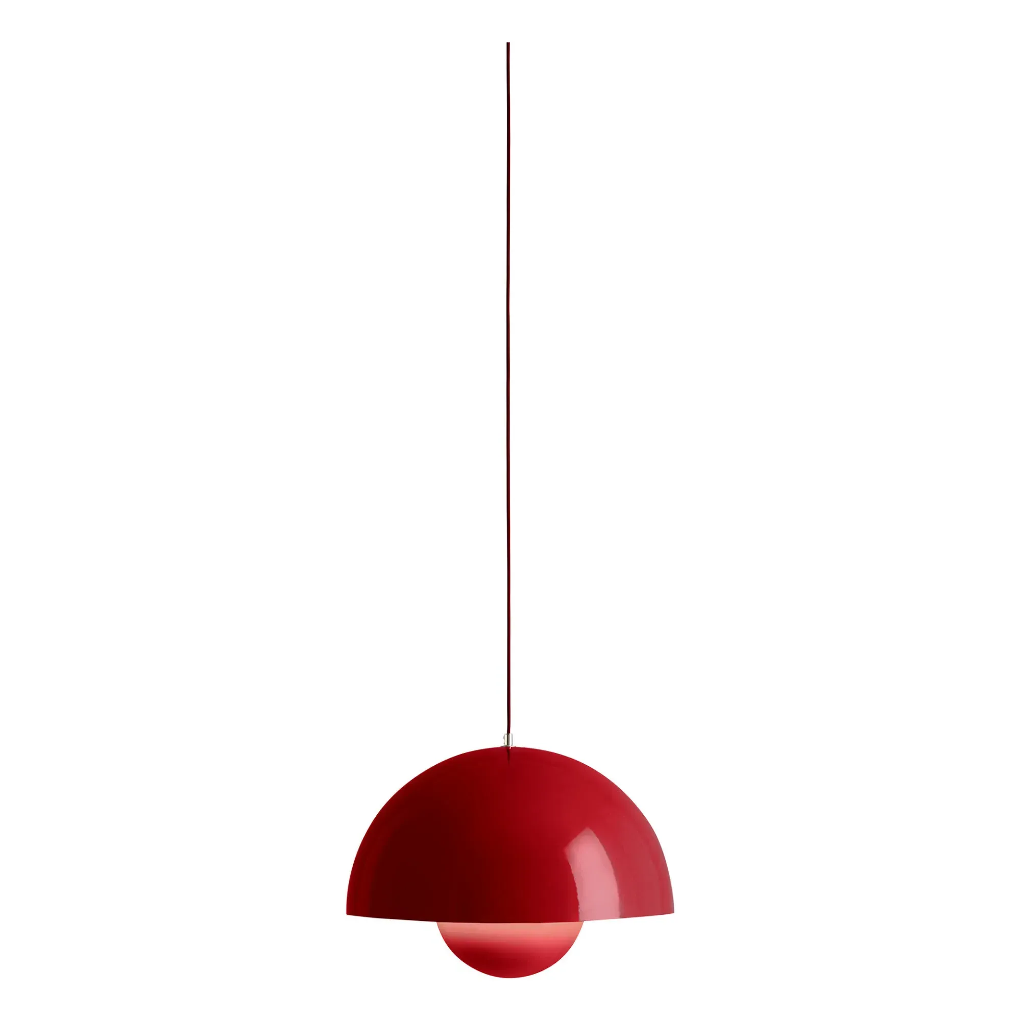 Flowerpot VP2 Pendant Light by Verner Panton - Vermillion, Aluminium product