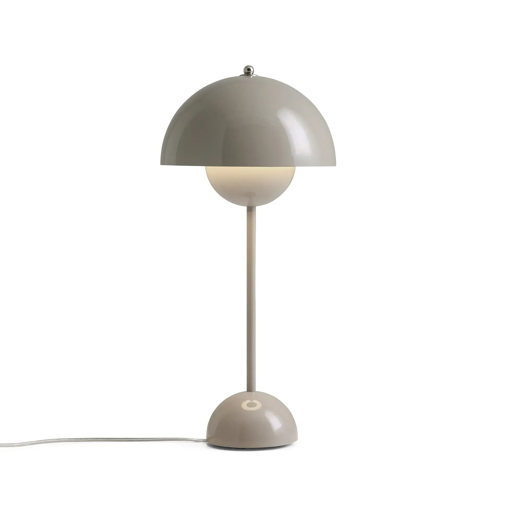 Flowerpot VP3 Table Lamp by Verner Panton - Grey, Powder Coated Steel alternate view