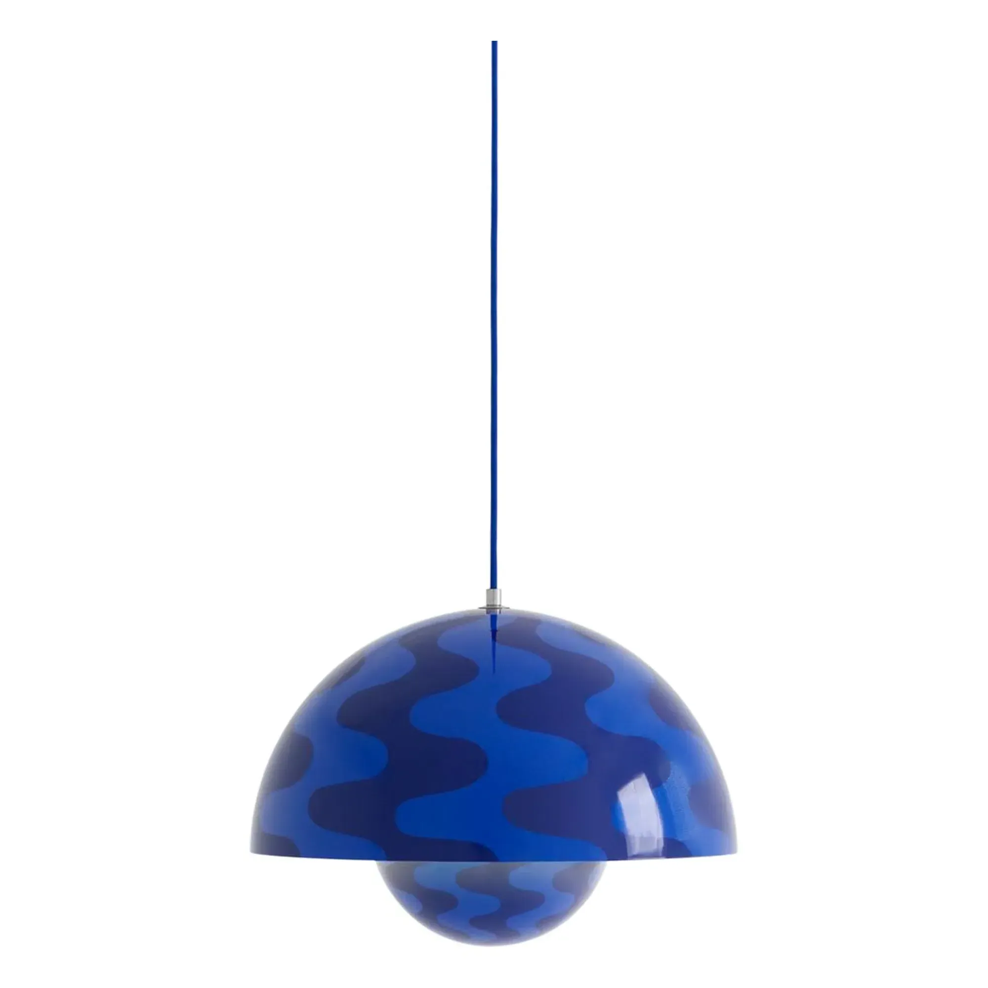 Flowerpot VP7 Verner Panton Pattern Hanging Lamp - Cobalt, Steel alternate view