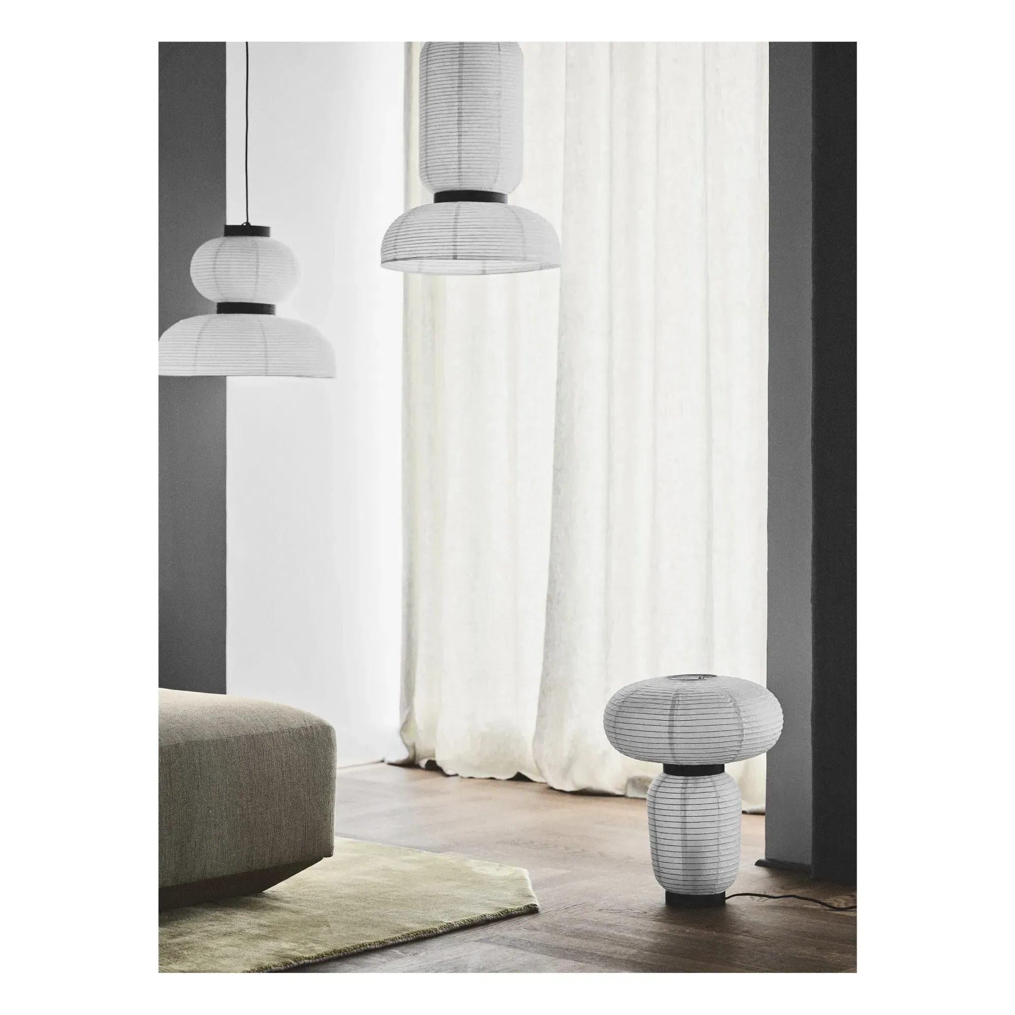 Formakami JH4 Pendant Light by Jaime Hayon - White, Rice Paper alternate view
