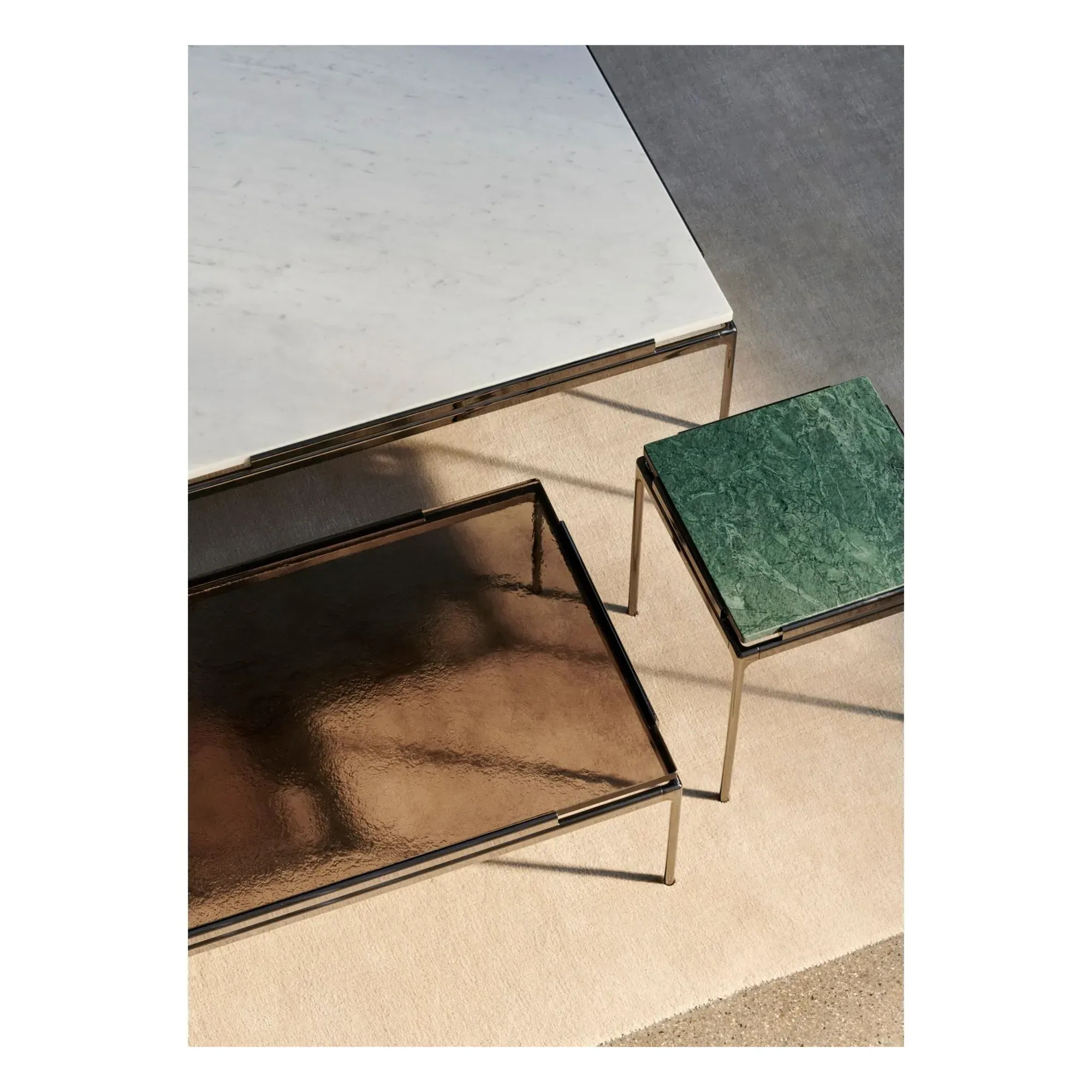 Sett LN11 Side Table - Green Marble, Aluminium alternate view