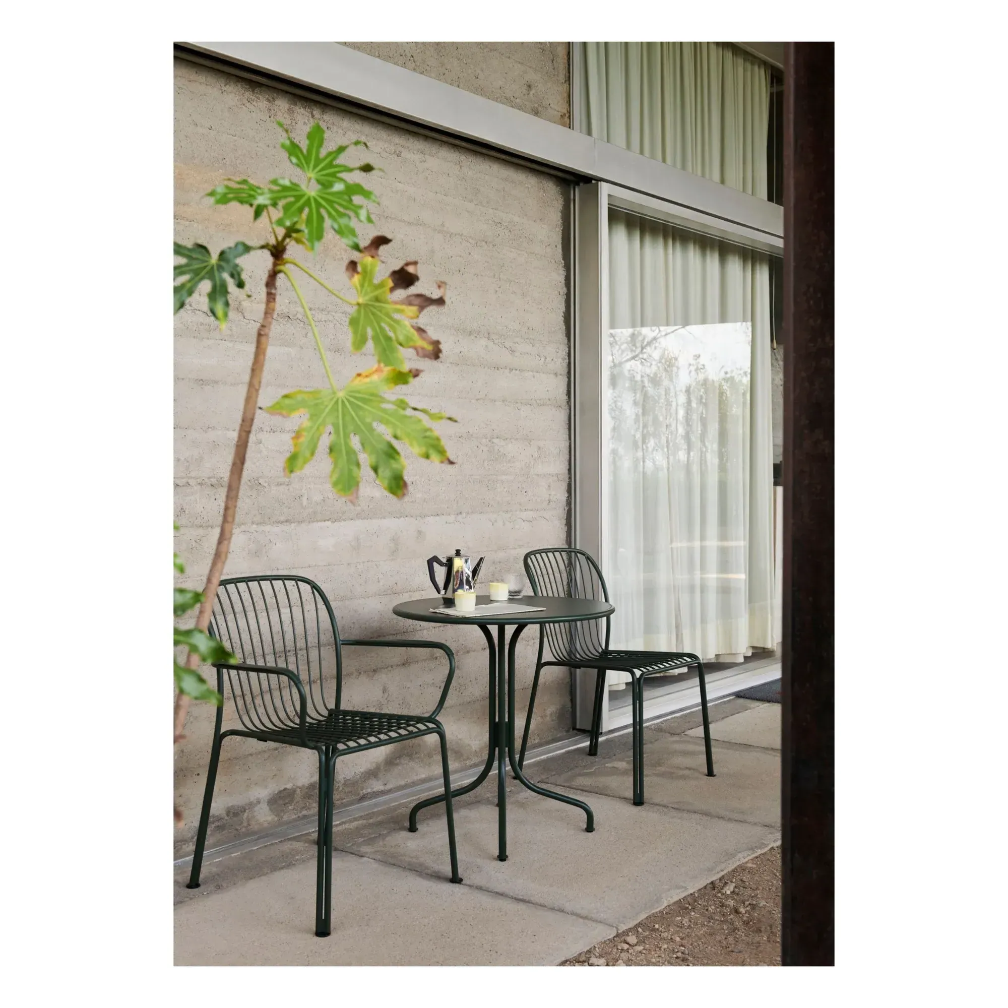 Thorvald SC96 Round Outdoor Dining Table - Dark Green, Steel alternate view