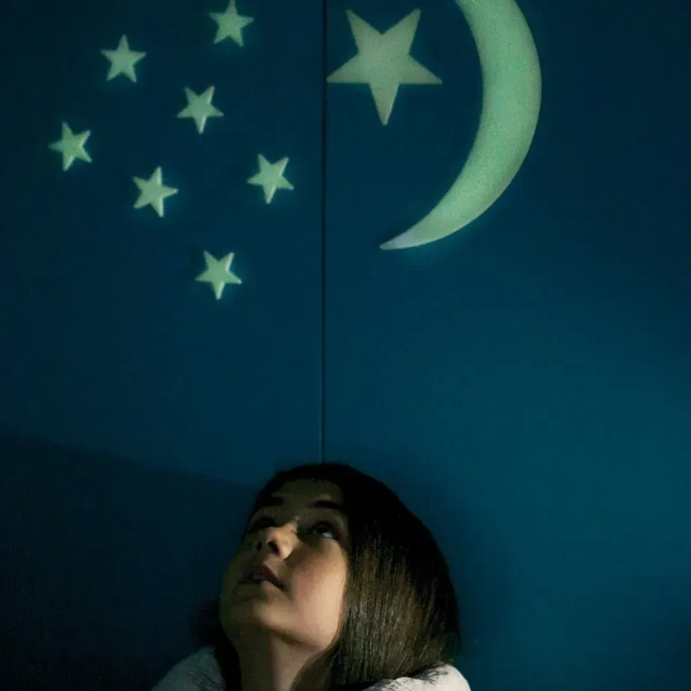Glow in the Dark Moon and Stars Phosphorescent Sticker Pack alternate view