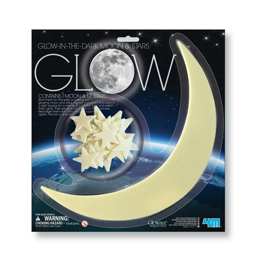 Glow in the Dark Moon and Stars Phosphorescent Sticker Pack product
