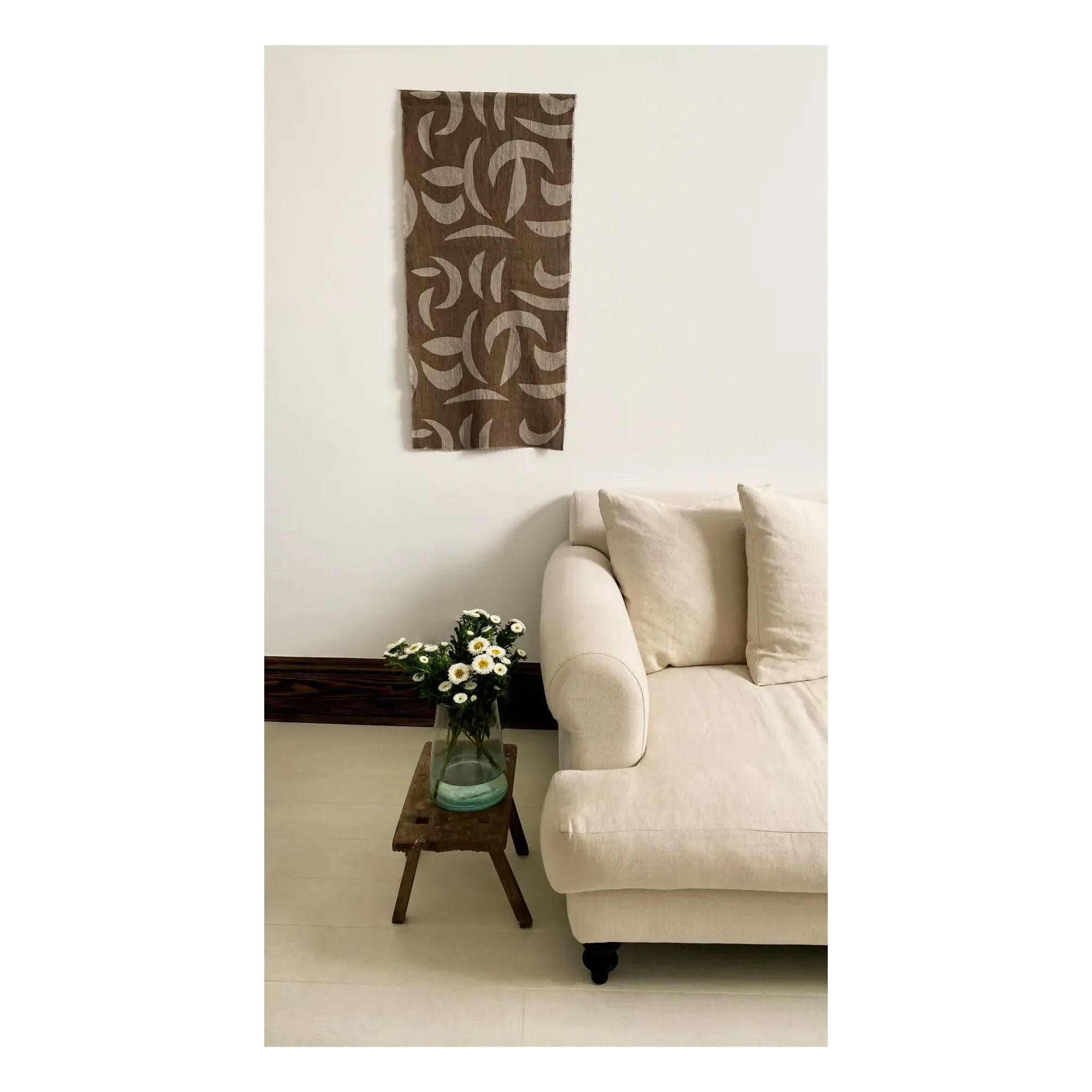 Carob Linen Wall Hanging - Chocolate, Linen alternate view