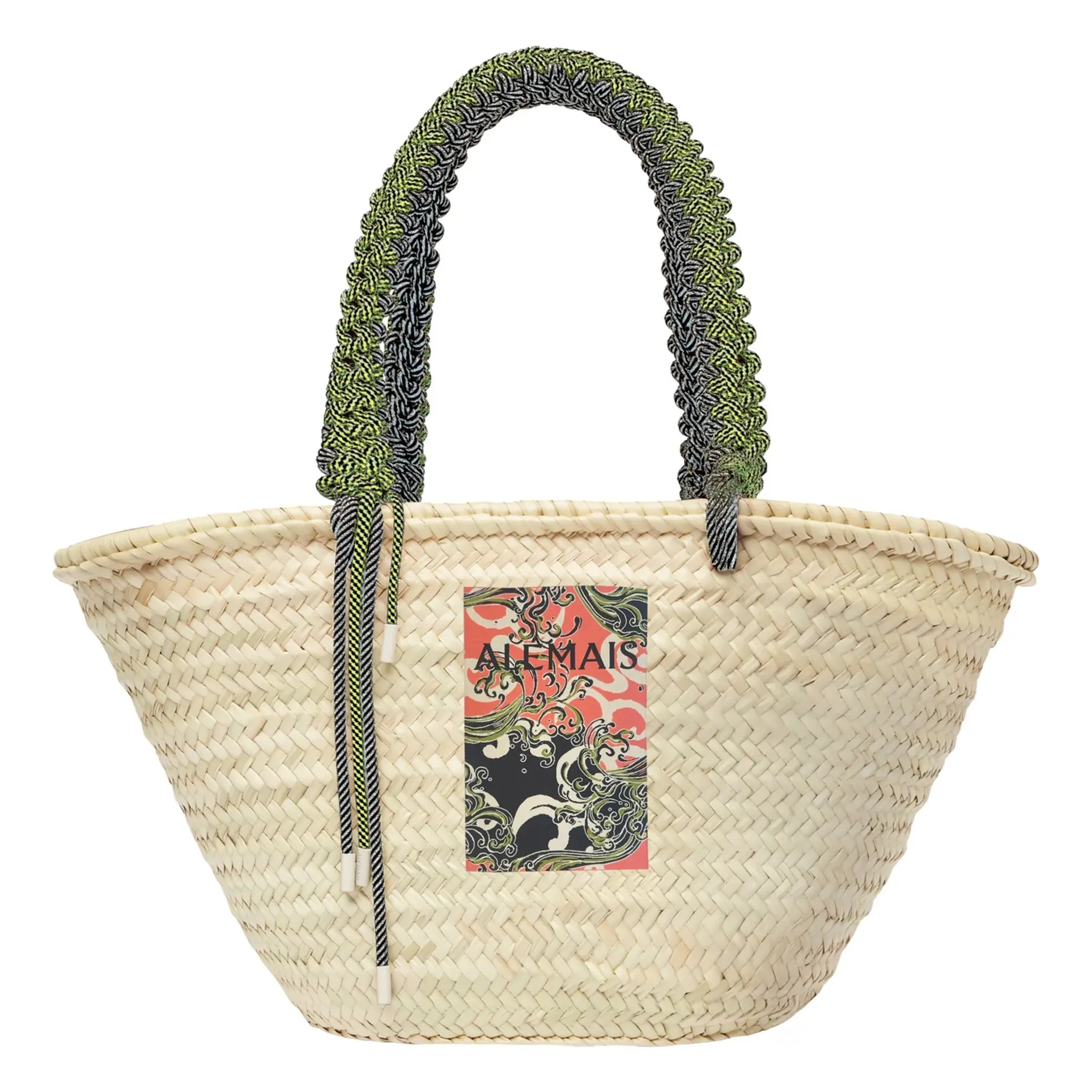 Janine Macramé Basket - Khaki, Palm Leaf product