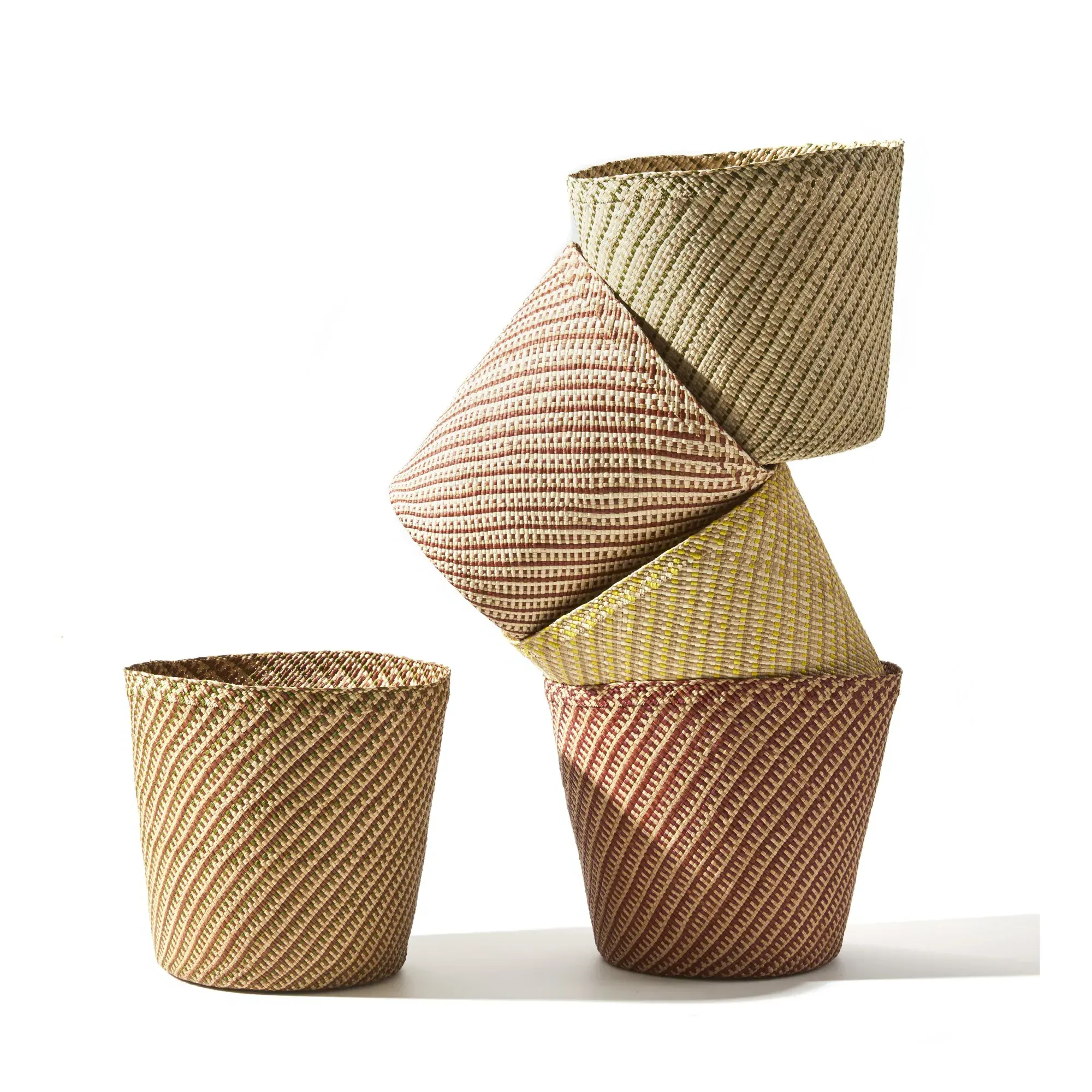 Papel Jipi Handwoven Basket - Multicoloured, Jipijapa Palm Leaf alternate view