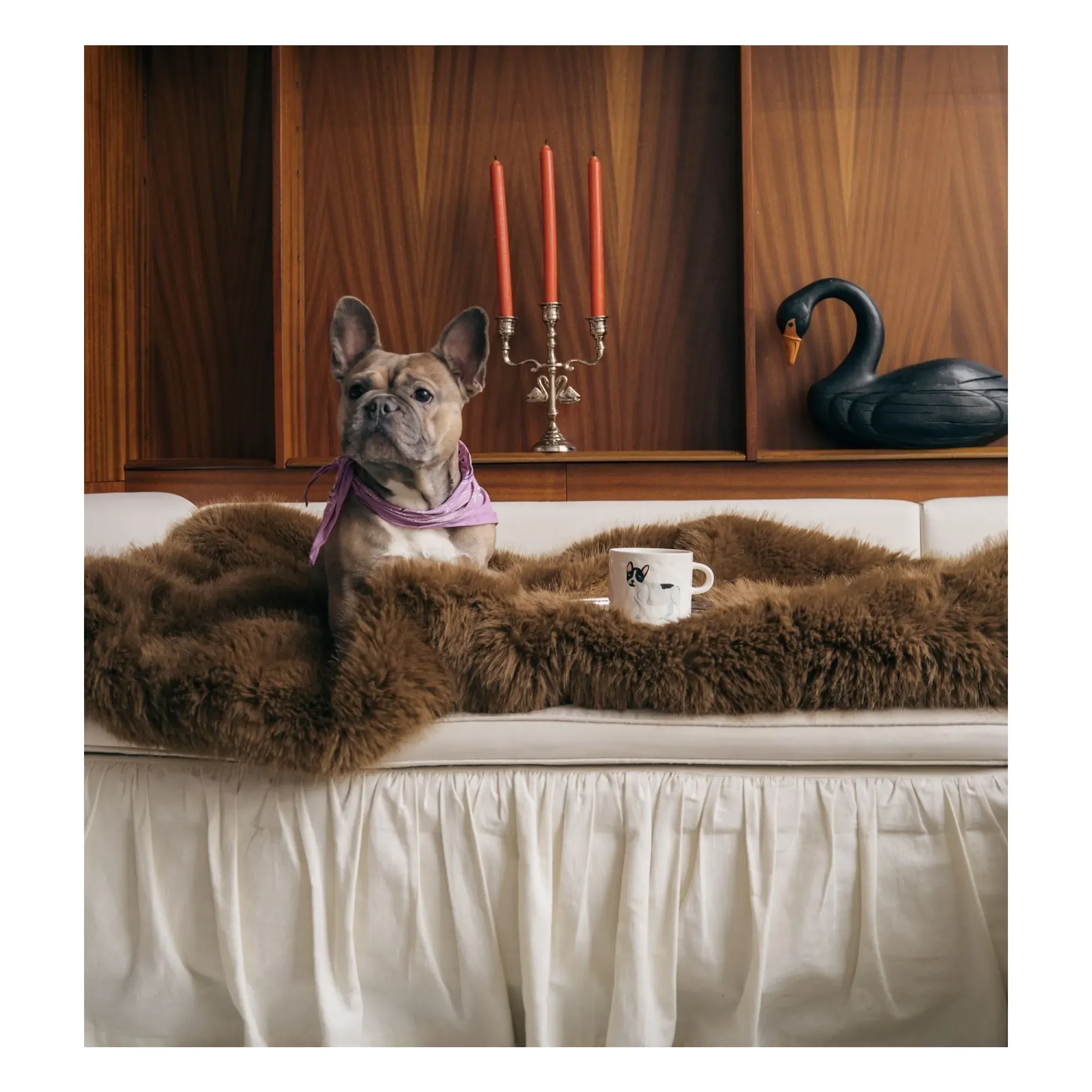 Anna + Nina Bulldog Mug - White, Stoneware alternate view