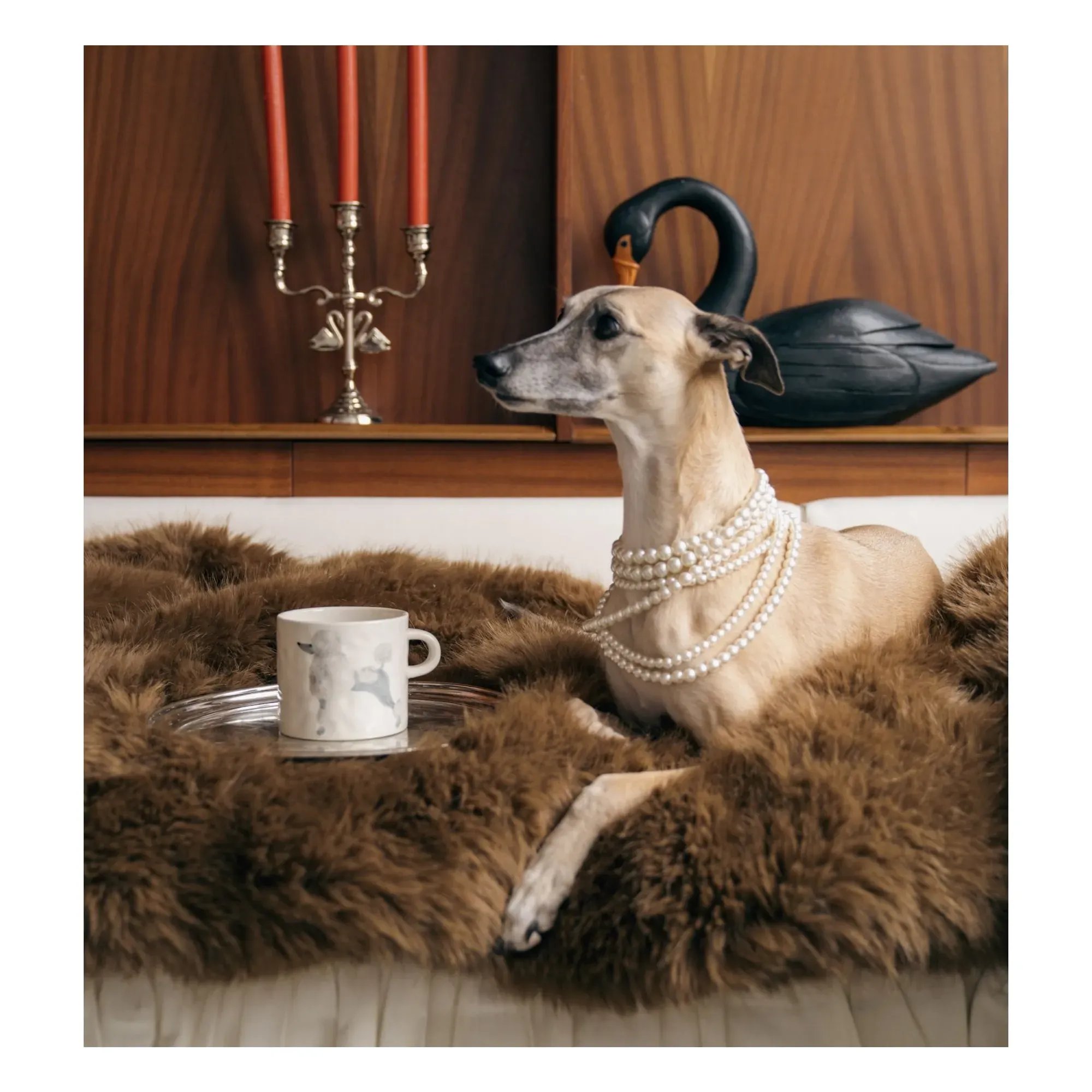 Anna + Nina Poodle Mug - White, Stoneware alternate view