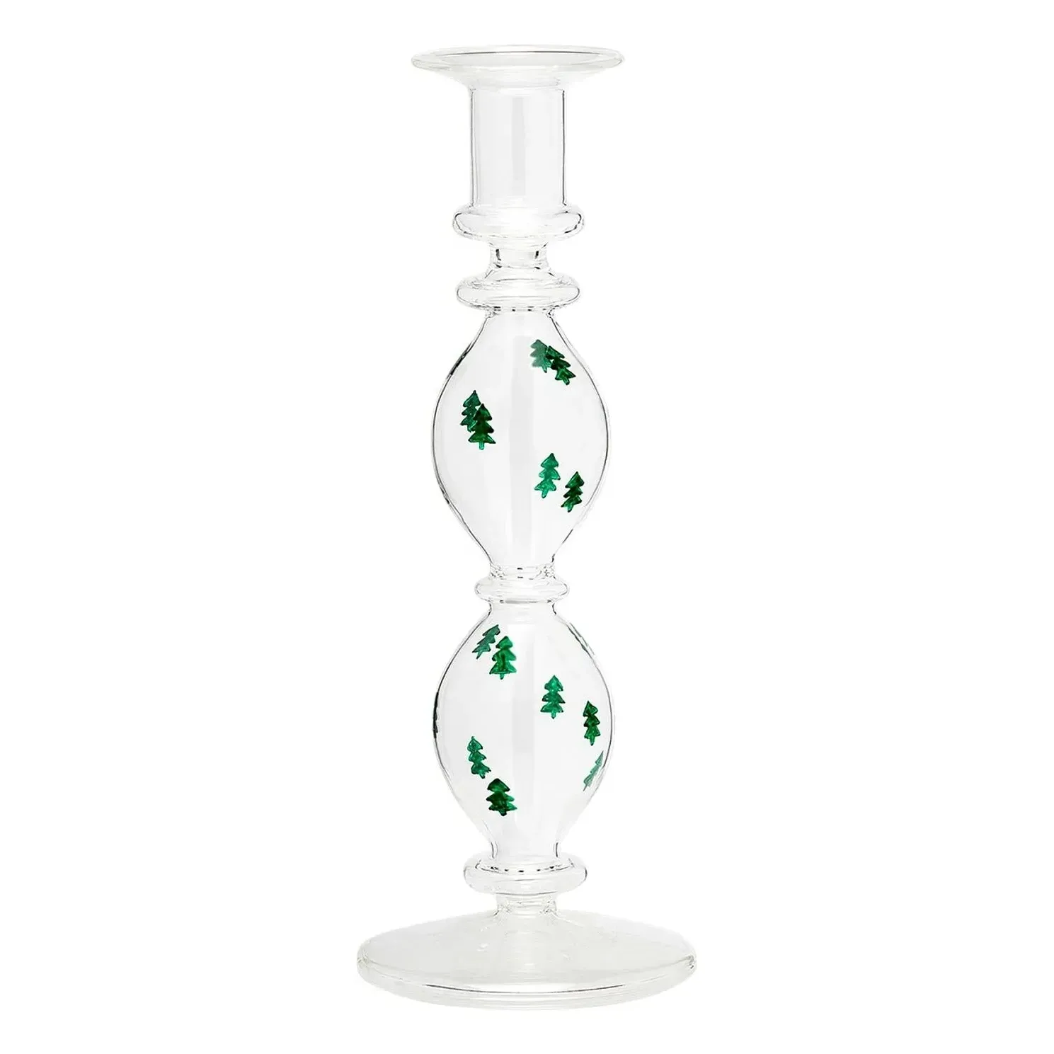 Christmas Forest Candlestick - Green, Borosilicate Glass product