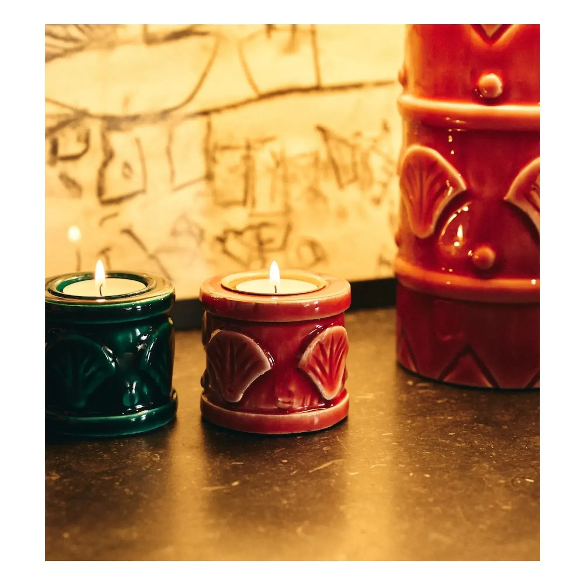 Coral Reef Shell Tealight Holder - Coral, FSC MDF Wood alternate view
