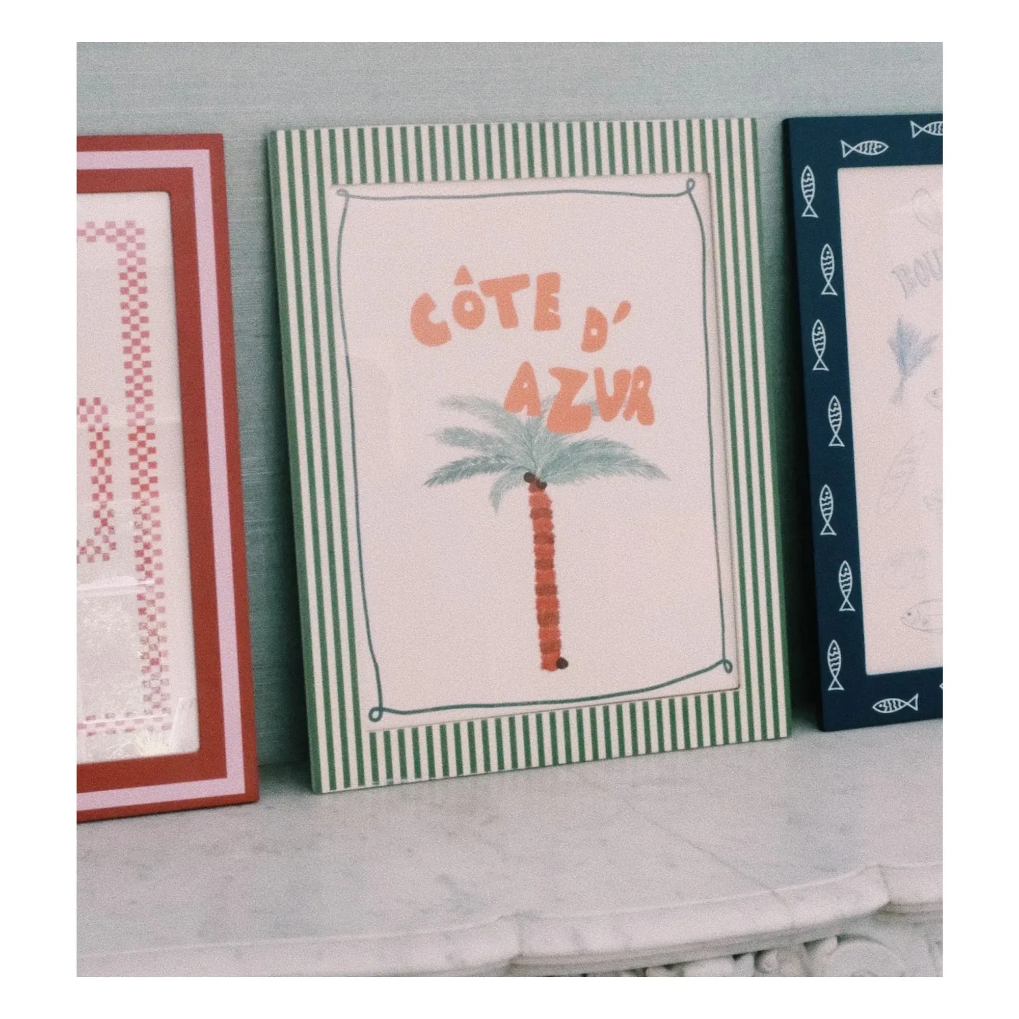 Côte d'Azur Palm Tree Print Poster - Green alternate view