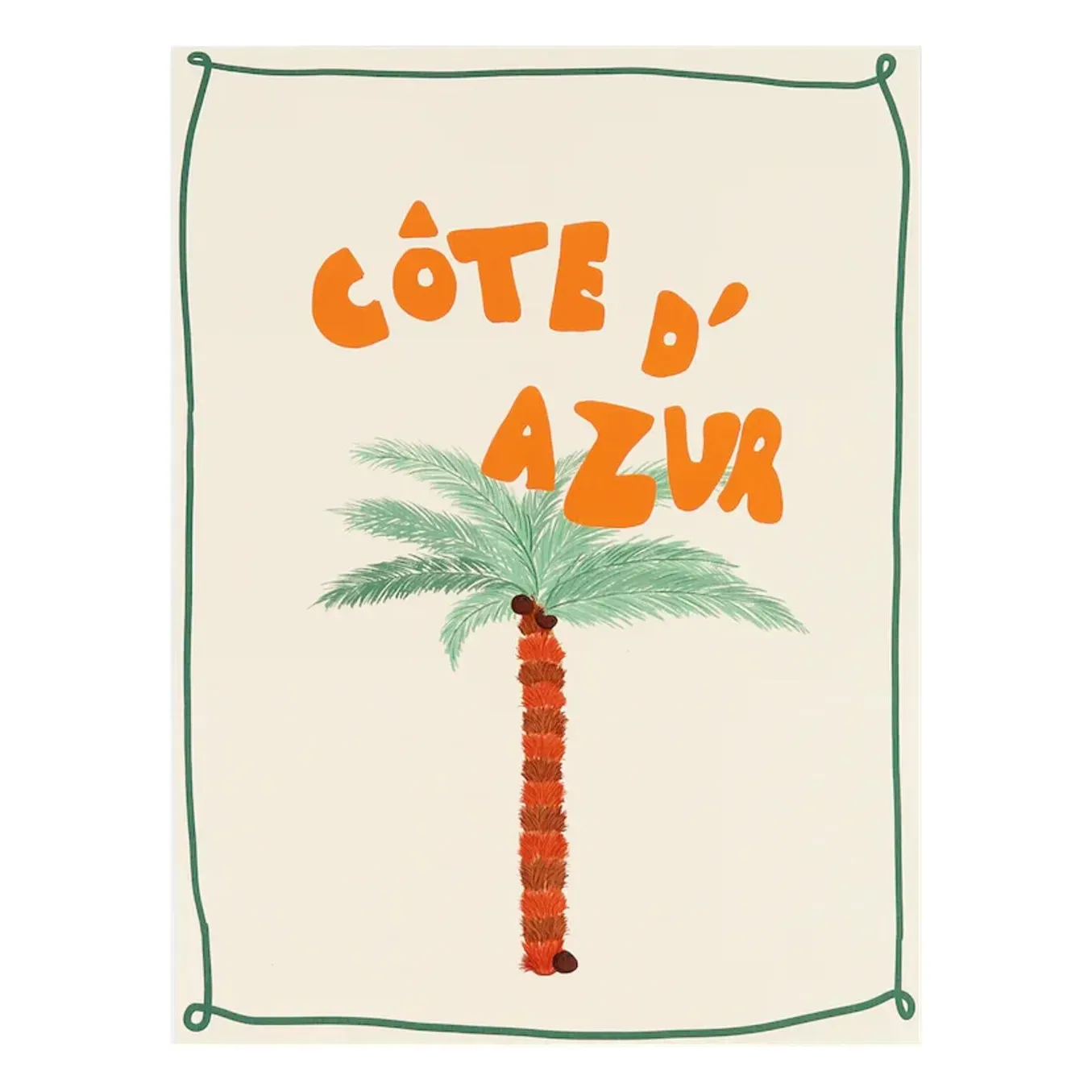 Côte d'Azur Palm Tree Print Poster - Green product