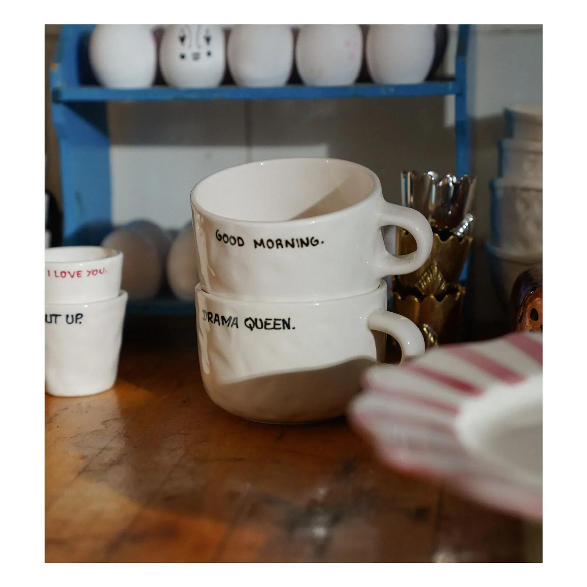 Drama Queen Cappuccino Mug - Ecru, Stoneware alternate view