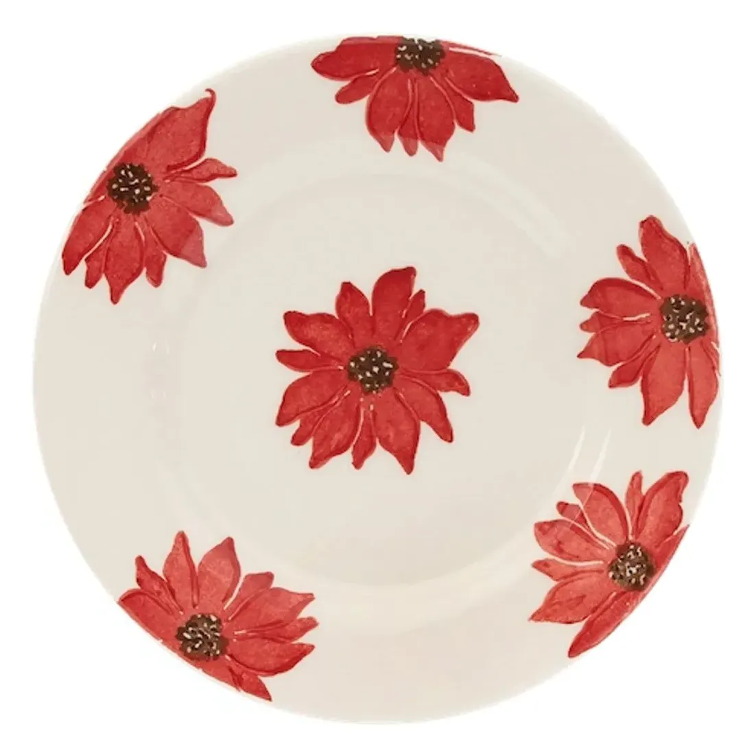 Fiorita Hand-Painted Flower Plate - Red, Earthenware product