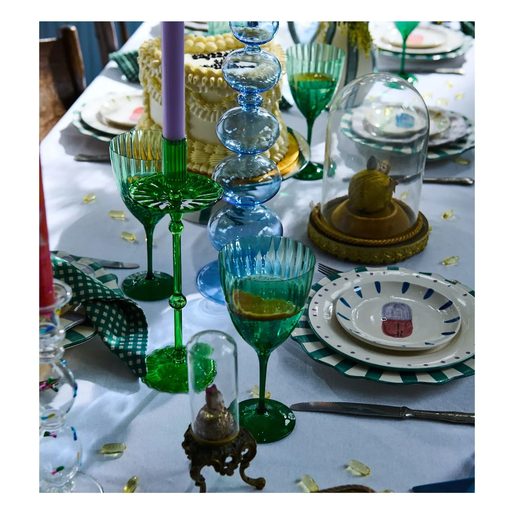Forest Carousel Candleholder - Green, Borosilicate Glass alternate view