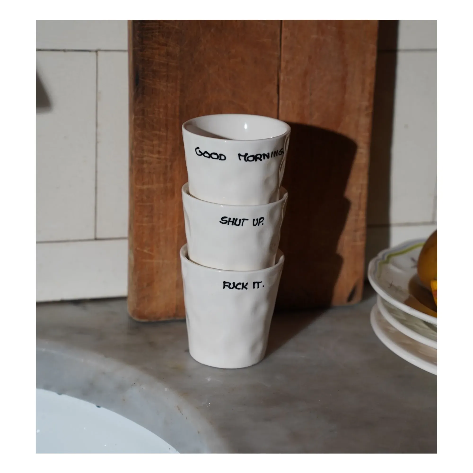 Good Morning Stoneware Mug - White alternate view