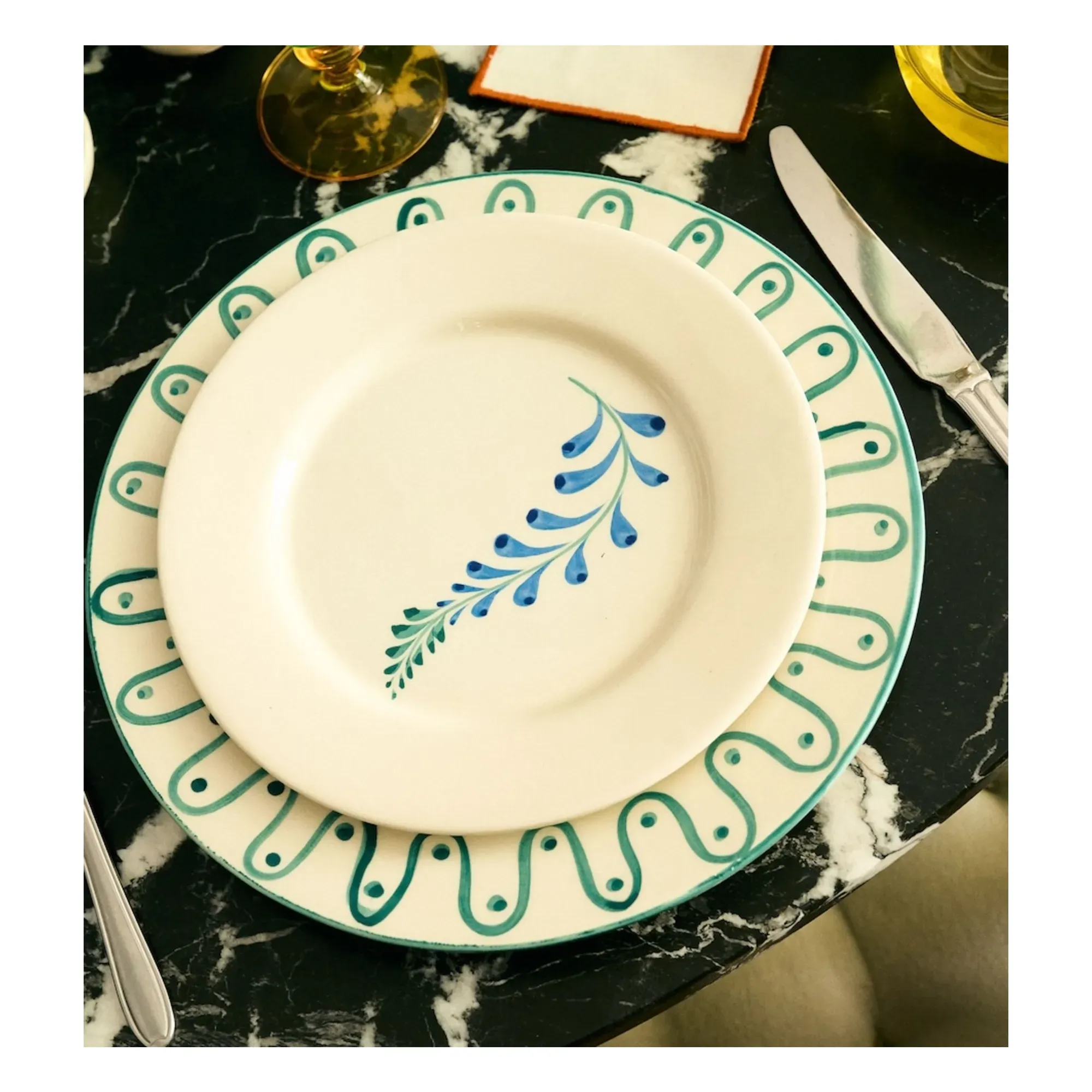 Indigo Flora Breakfast Plate - Blue, Earthenware alternate view