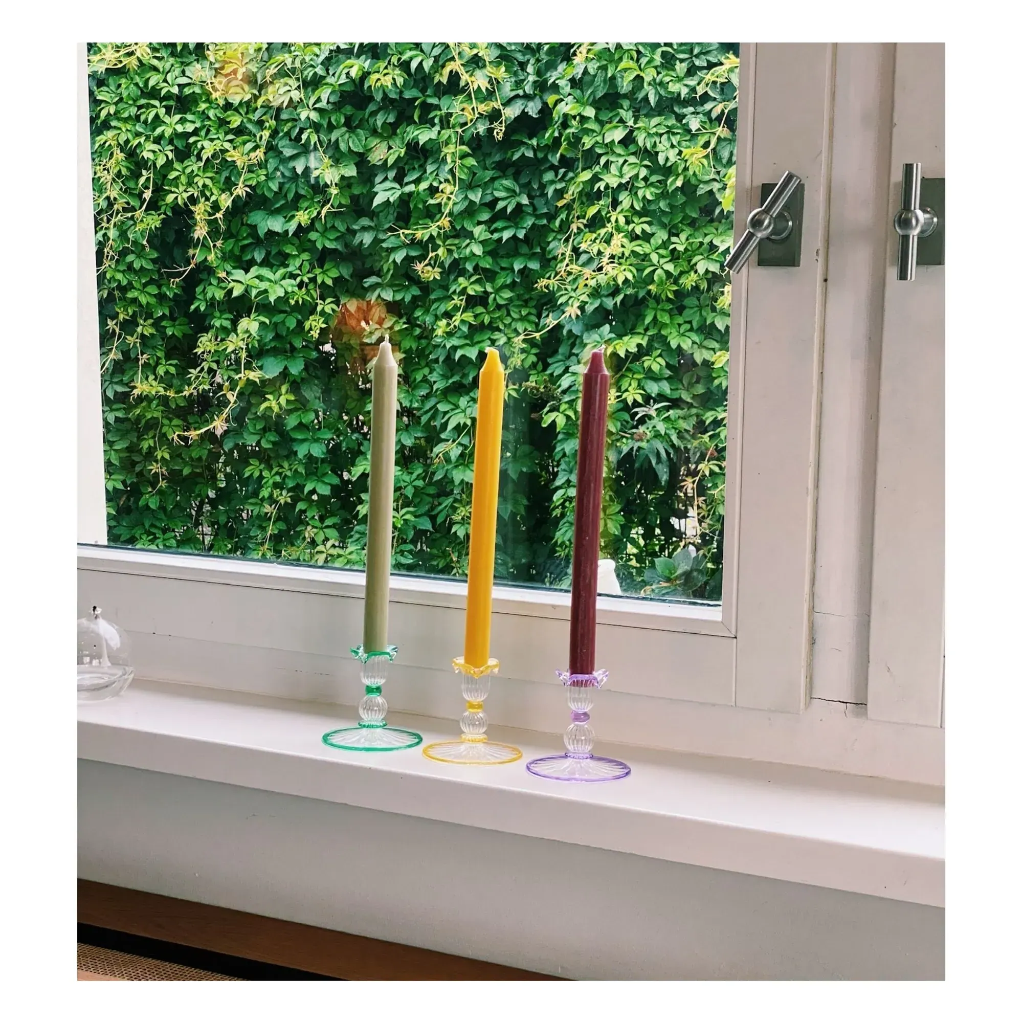 Jane Glass Candlestick - Green alternate view