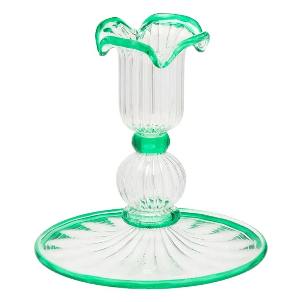 Jane Glass Candlestick - Green product