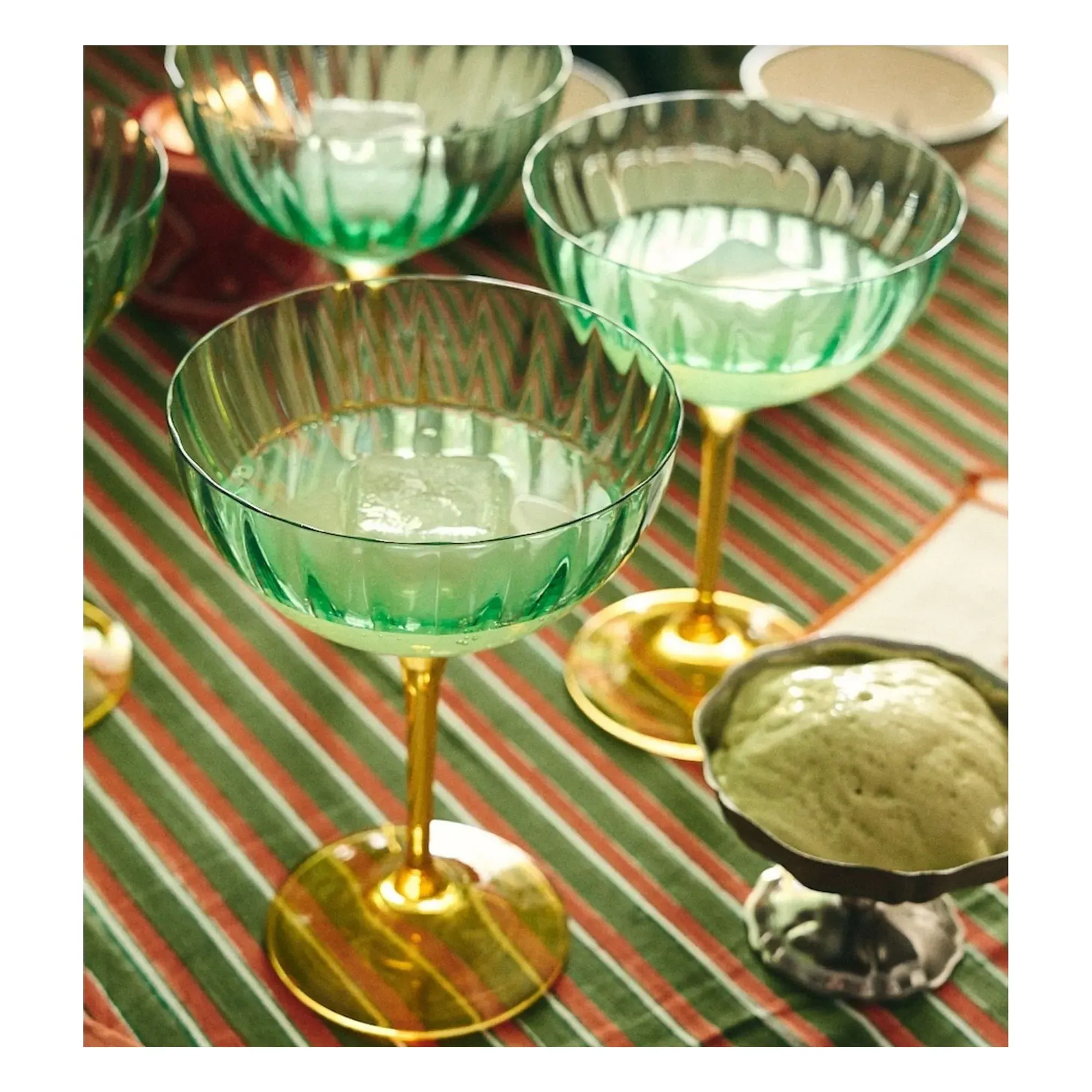 Jazzy Arancia Optic Champagne Glass Set of 2 - Green, Glass alternate view