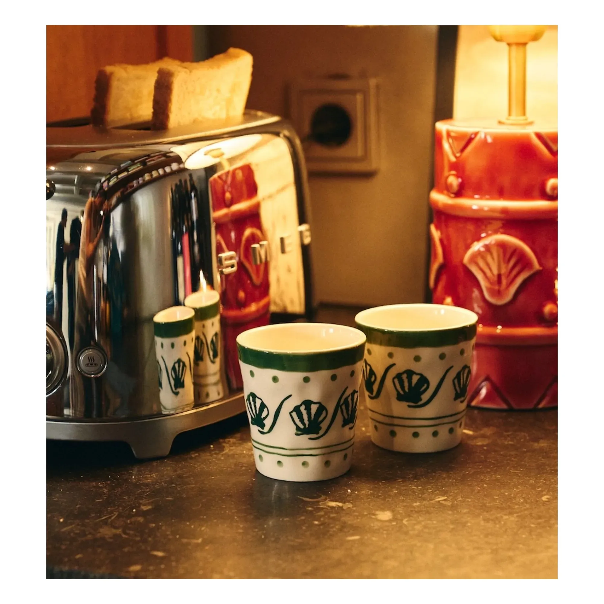 Jonc de Mer Espresso Cup - Green, Stoneware alternate view
