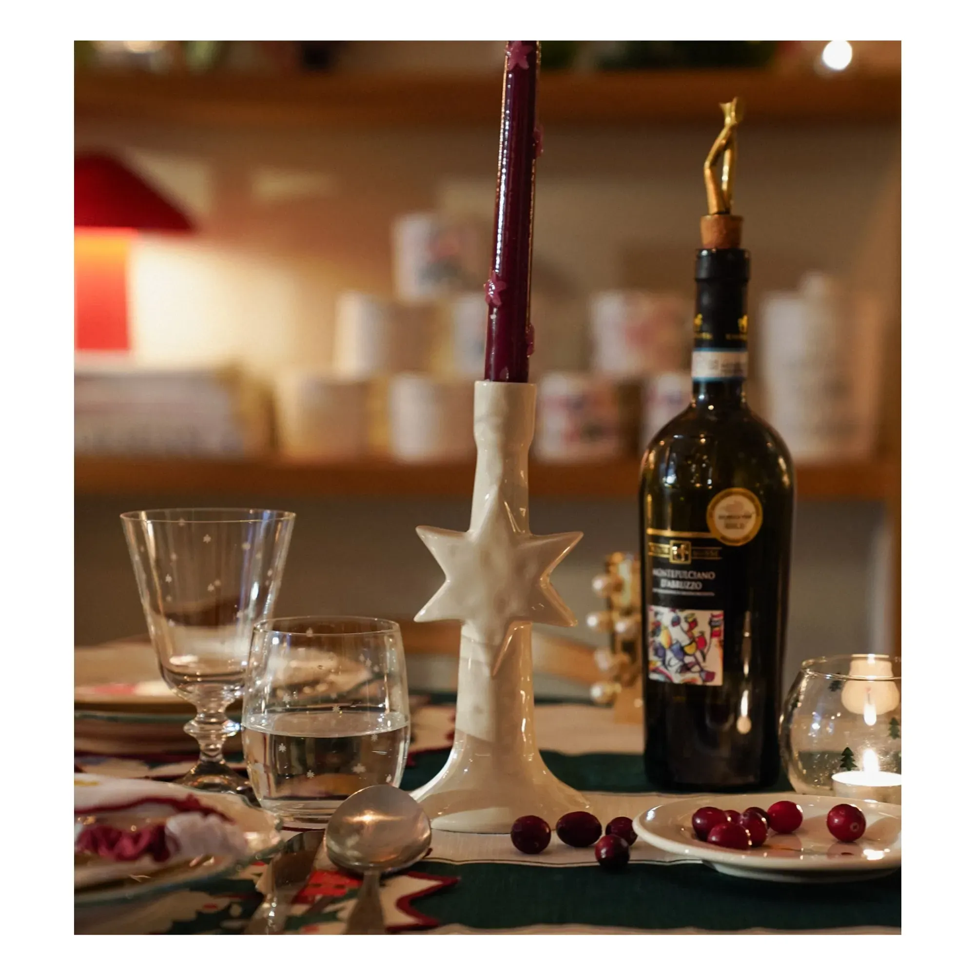 Radiant Hope Candlestick - White, Stoneware alternate view