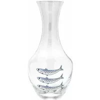 Sardine Hand-Painted Carafe - Blue, Crystal Glass alternate view