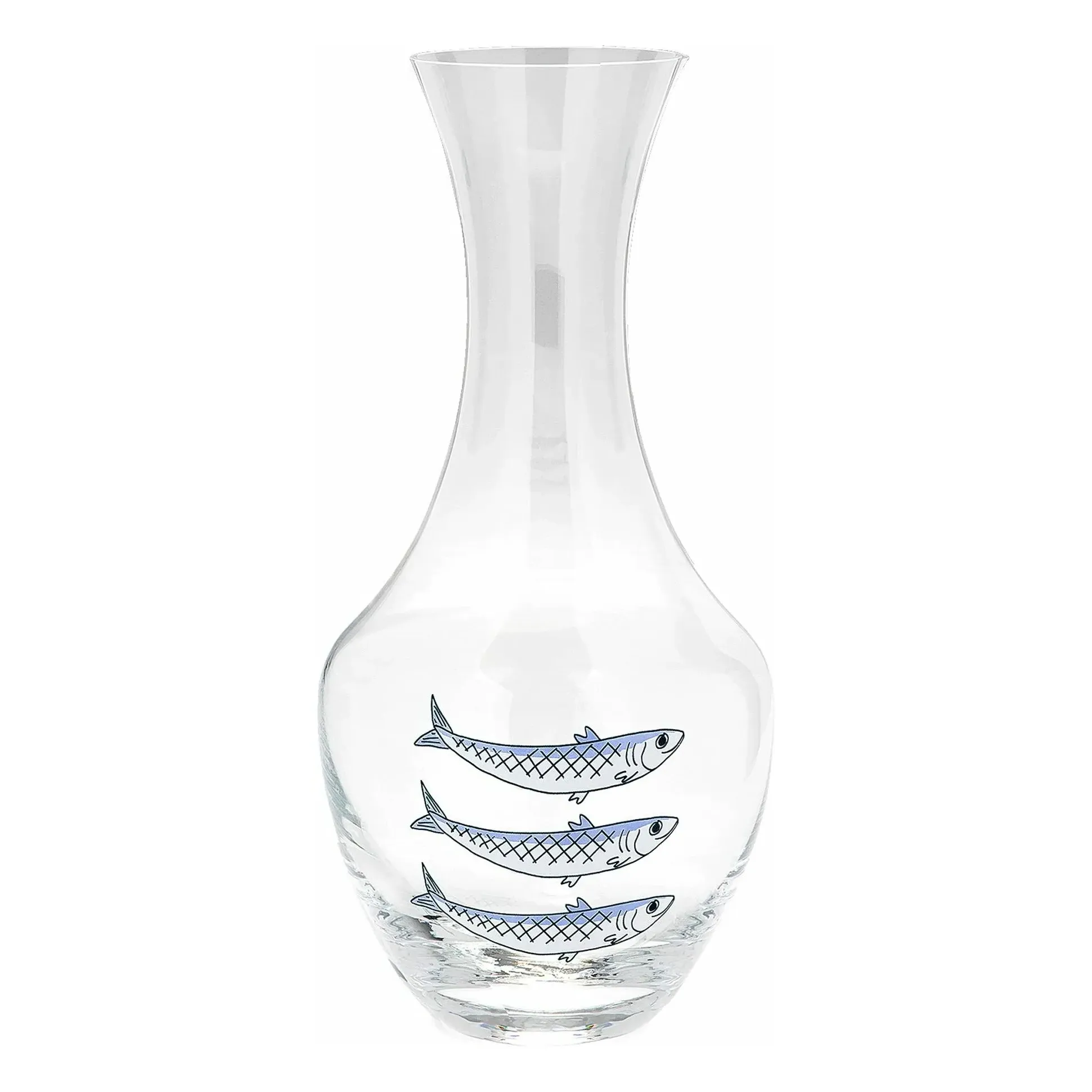 Sardine Hand-Painted Carafe - Blue, Crystal Glass product