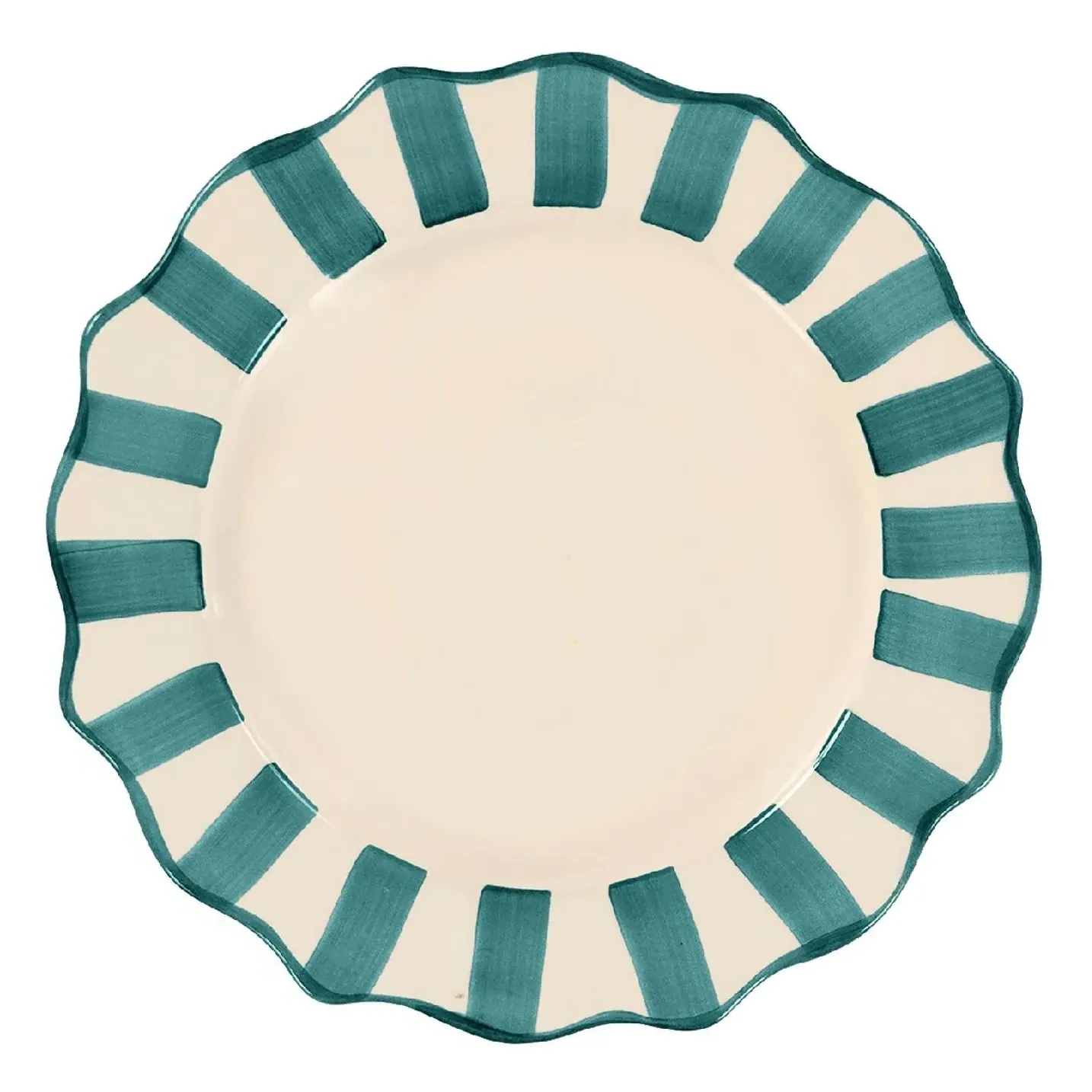 Scalloped Breakfast Plate - Chrome Green, Earthenware product