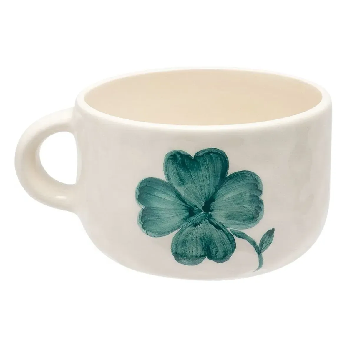 Shamrock Cappuccino Mug - Green, Earthenware product