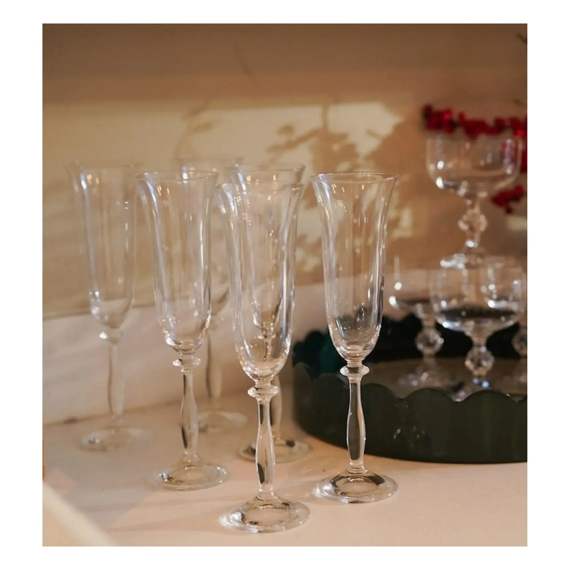 Starry Eve Set of 2 Champagne Flutes - Transparent, Crystalline Glass alternate view